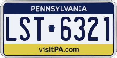 PA license plate LST6321