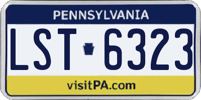 PA license plate LST6323