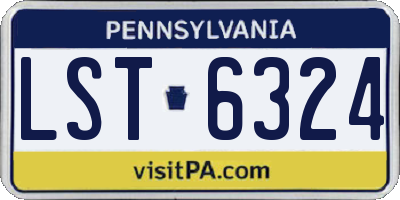 PA license plate LST6324