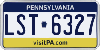 PA license plate LST6327