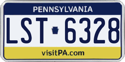PA license plate LST6328