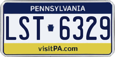 PA license plate LST6329