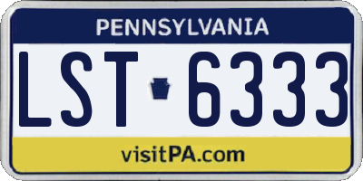 PA license plate LST6333