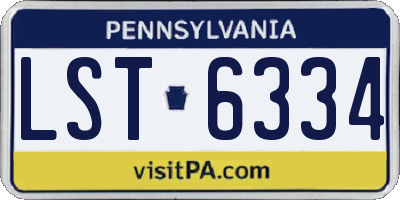 PA license plate LST6334