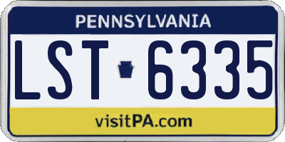 PA license plate LST6335