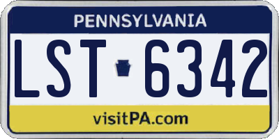PA license plate LST6342