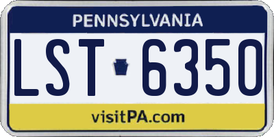 PA license plate LST6350