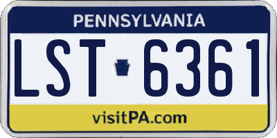 PA license plate LST6361
