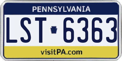 PA license plate LST6363