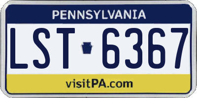 PA license plate LST6367
