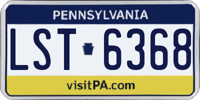 PA license plate LST6368