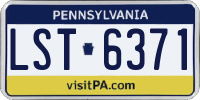 PA license plate LST6371