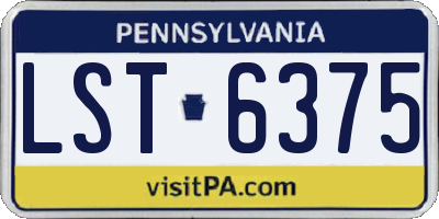 PA license plate LST6375