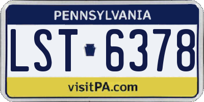 PA license plate LST6378