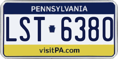 PA license plate LST6380