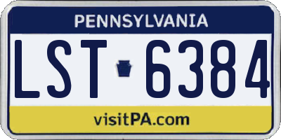 PA license plate LST6384