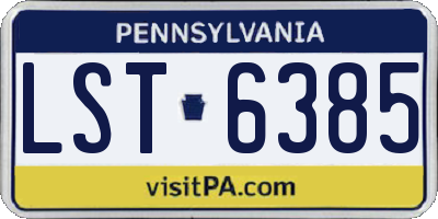 PA license plate LST6385