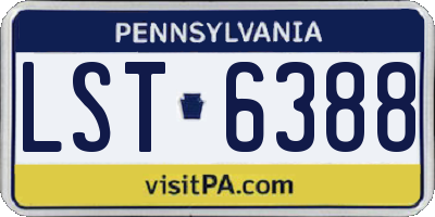 PA license plate LST6388