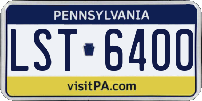 PA license plate LST6400