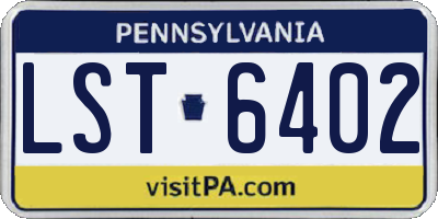 PA license plate LST6402