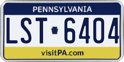 PA license plate LST6404