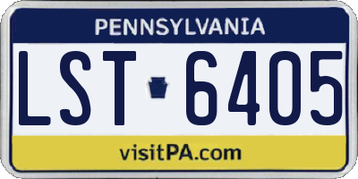 PA license plate LST6405