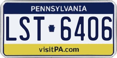 PA license plate LST6406