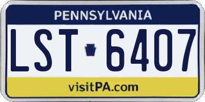 PA license plate LST6407