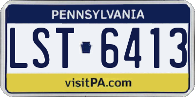 PA license plate LST6413