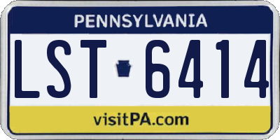 PA license plate LST6414