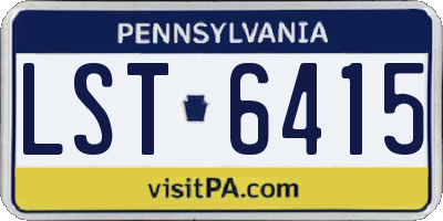 PA license plate LST6415