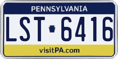 PA license plate LST6416