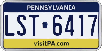 PA license plate LST6417