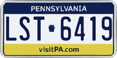 PA license plate LST6419