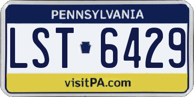 PA license plate LST6429