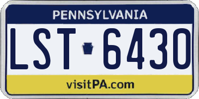 PA license plate LST6430