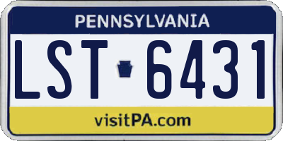 PA license plate LST6431