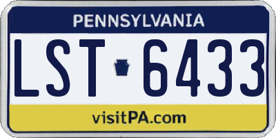 PA license plate LST6433