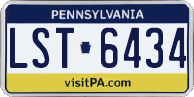 PA license plate LST6434