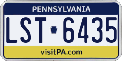PA license plate LST6435