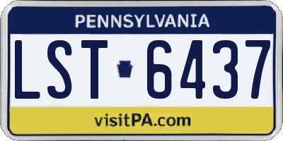 PA license plate LST6437