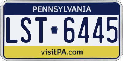 PA license plate LST6445