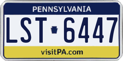 PA license plate LST6447
