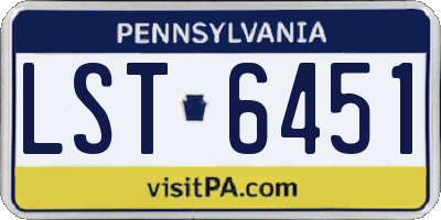PA license plate LST6451