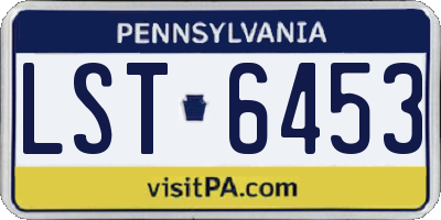 PA license plate LST6453