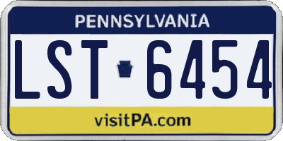PA license plate LST6454
