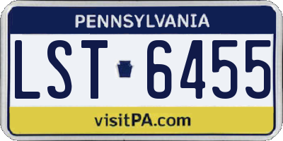 PA license plate LST6455