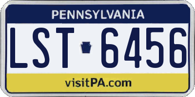 PA license plate LST6456