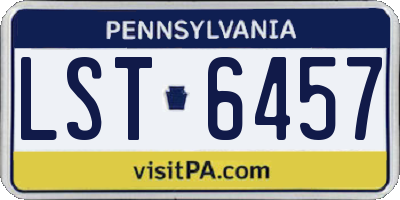 PA license plate LST6457