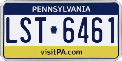 PA license plate LST6461